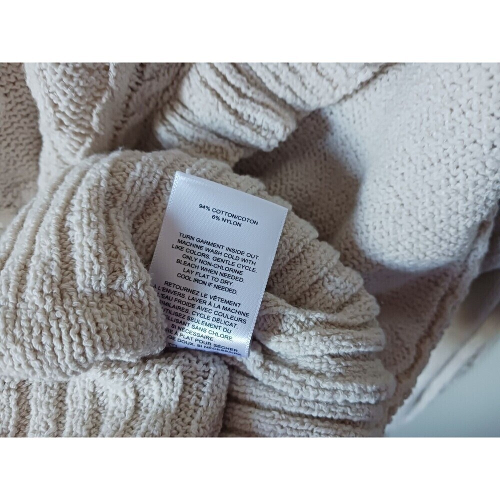 Express Cream Ruffle Cable Knit Sweater - Picture 6 of 8